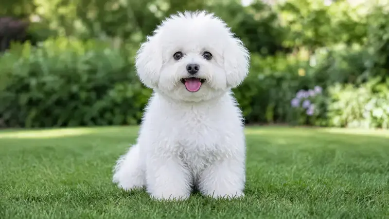 Perrito blanco y peludo, ideal para buscar un nombre de perros machos pequeños blancos.
